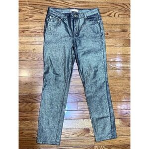 Ellen Tracy Gold Fleck Skinny denim‎ stretch Jeans Size 4 Waist 28" inseam 26.5"